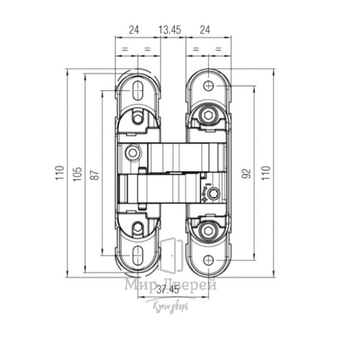 PX-0 REVERSE Invisible кромка AL мат. с 4-х сторон белый грунт.