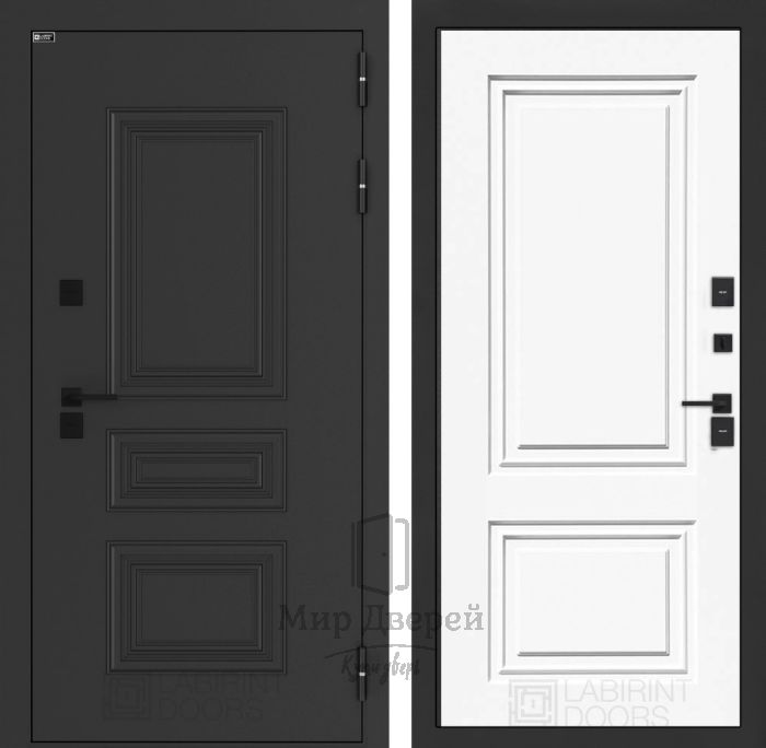 Входная дверь Лабиринт АЛЯСКА ЛАЙТ 26,27 Эмаль RAL 9003